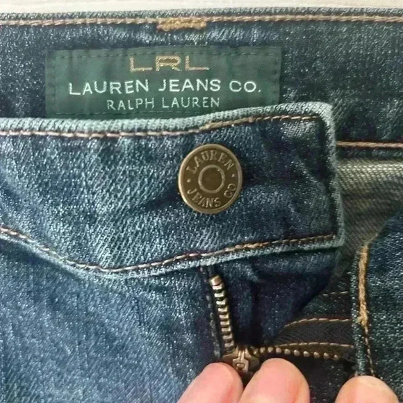 Ralph Lauren Lauren Jean Co Modern Straight Leg Jeans Dark Wash Womens 12 - Picture 2 of 9